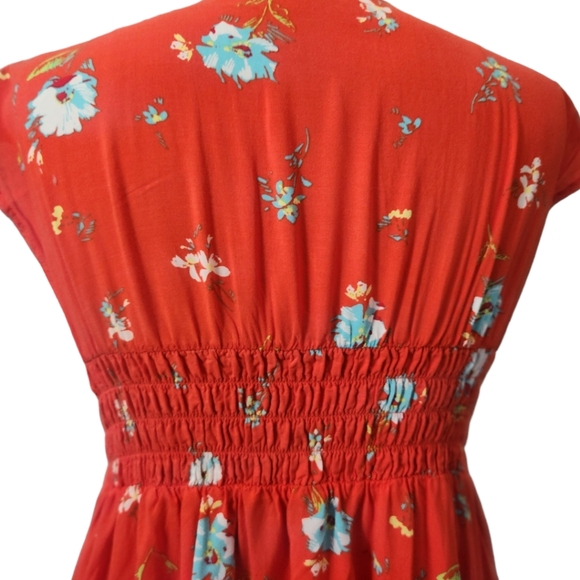 FREE PEOPLE "Greatest Day" Floral Print Smocked Mini Dress - Size M - Picture 10 of 13